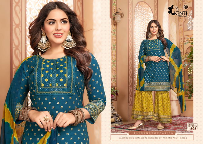 Shaheen Vol 5 By Kinti Rayon Sharara Readymade Suits Wholesale Shop In Surat
